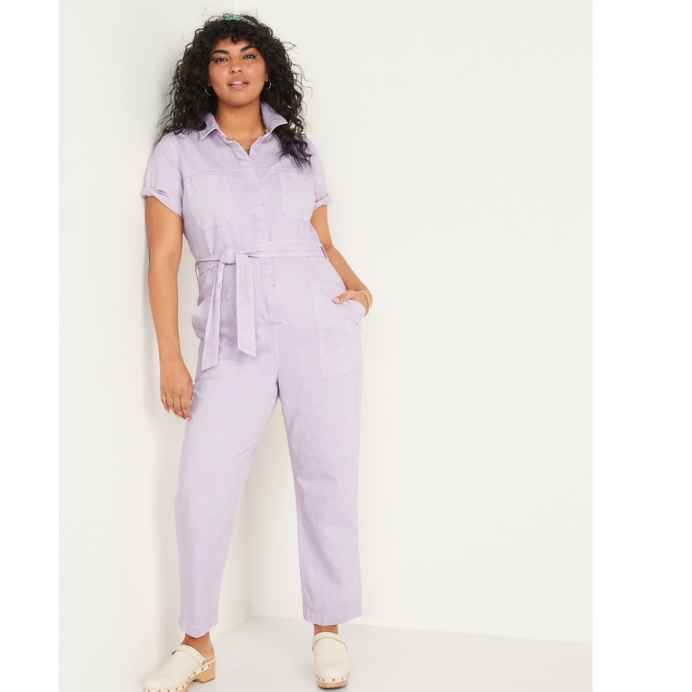 NWT Lavender Jean Jumpsuit